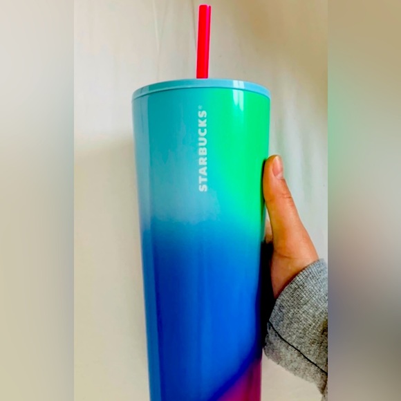 Starbucks Ombre Technicolor Paint Cup Stainless Steel Tumbler Venti New 2023 - Picture 9 of 10